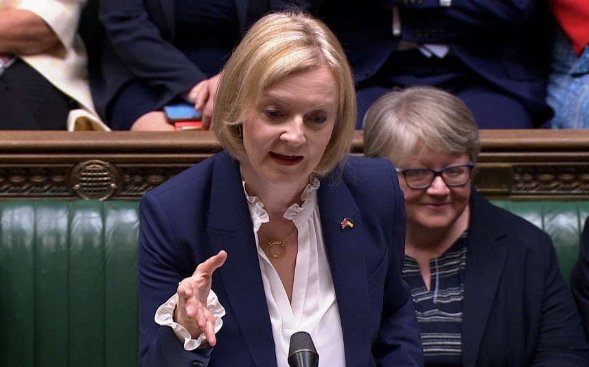 Liz Truss speaks at Prime Minister's Questions