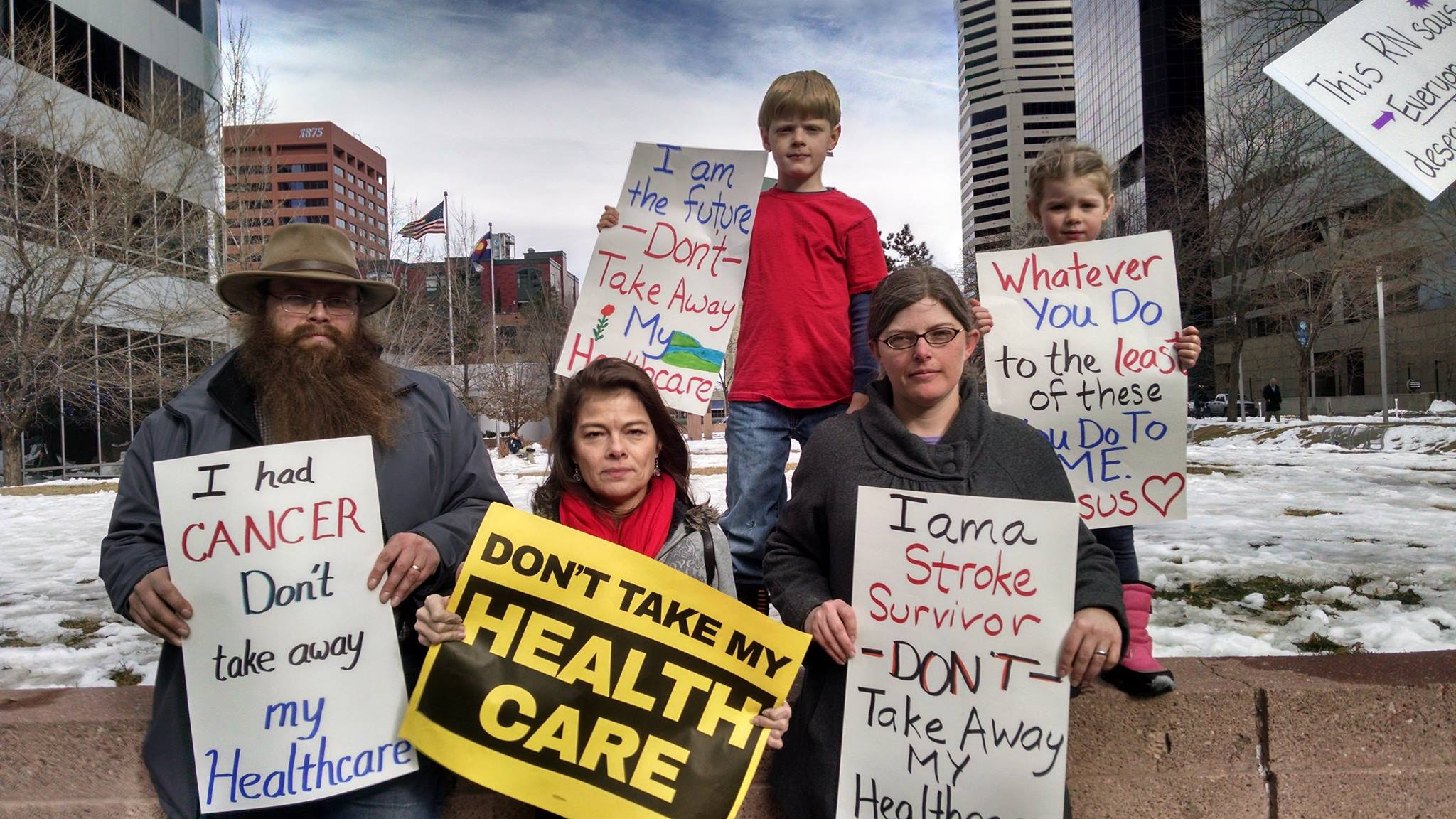  Protesters in Colorado appealing to Senator Cory Gardner: 