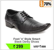 Foot 'n' Style Smart Black Derby Shoes (fs172)
