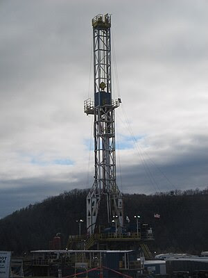 Detail of Tower for drilling horizontally into...