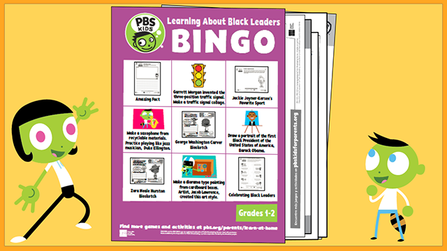 Learning About Black Leaders Bingo: Grades 1 and 2