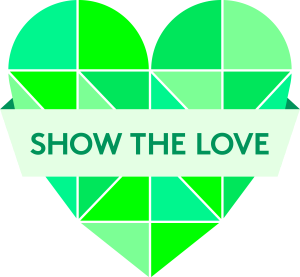 Show the love green heart