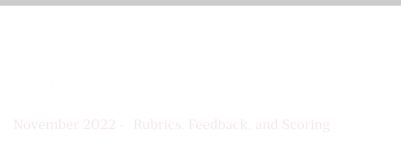 DBQ News: Online Support Series