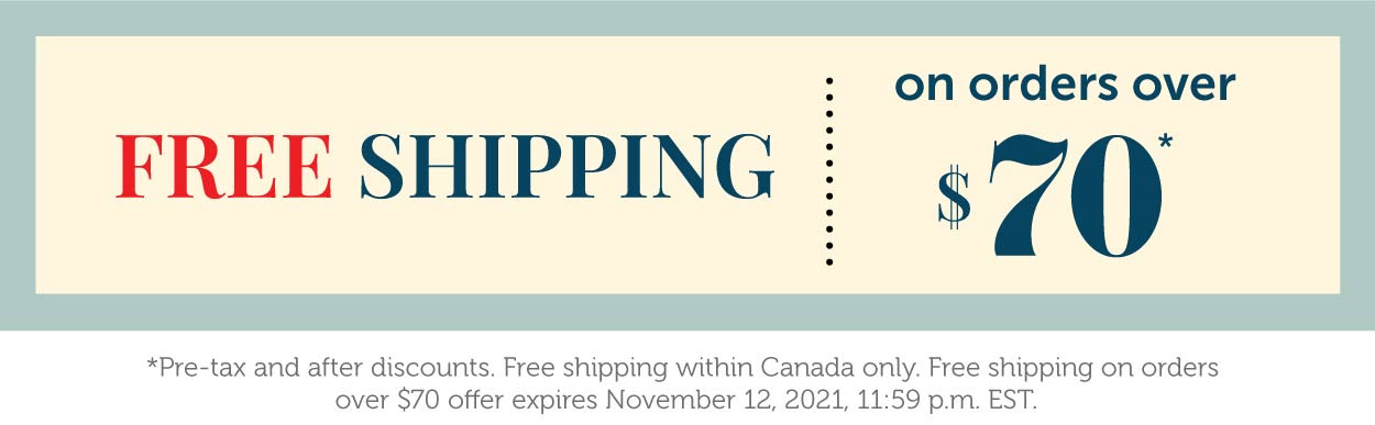 Free shipping on orders over $70!