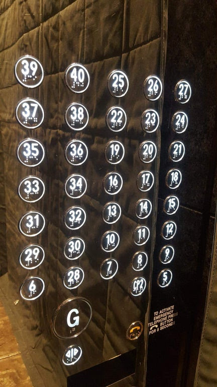 Crazy elevator button layout