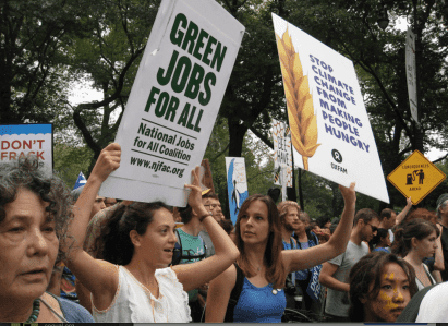 Activists March for Green Jobs For All at Climate March