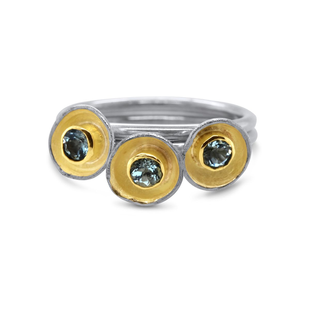 aquamarine acorn cup stacking ring by shimara carlow at designyard contemporary jewellery dublin ireland