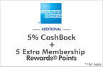 Snapdeal: Amex 5% cashback and 5 Extra Membership Reward Points