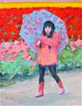Tulip Fields in the Rain,figure,oil on canvas,10x8,price$200 - Posted on Sunday, April 5, 2015 by Joy Olney