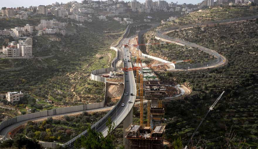 Highway 60, which passes through Gush Etzion settlement block in the West Bank. The new road will pass through area B, an area where Israel does not have the authority to plan and build roads.