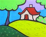 Red Roof Cottage, 10x8 Original Acrylic on Panel - Posted on Wednesday, November 19, 2014 by Carmen Beecher