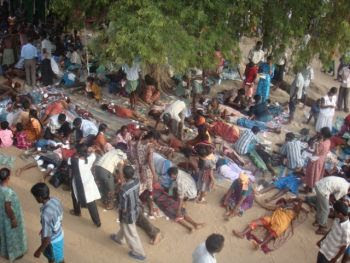 Tamils under attack ended up in open air hospitals with no doctors, only more artillery from Sri Lanka's army.