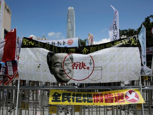 Hong Kong legislature rejects Beijing vote reform 635701850256873317-AP-Hong-Kong-Democracy