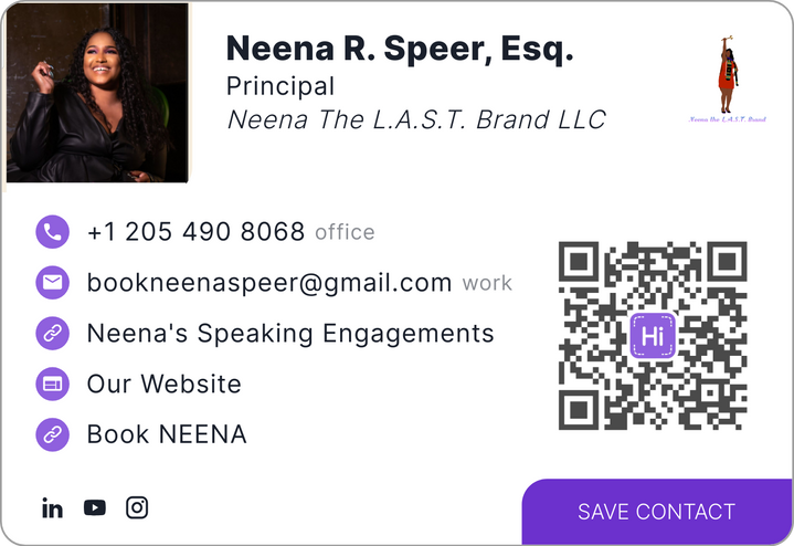 View Neena R. Speer, Esq.'s digital business card.