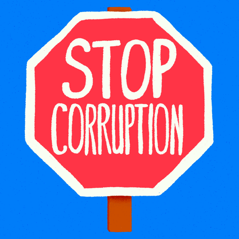 A stop sign: Stop corruption // Support the For the People Act