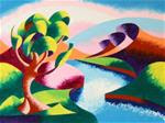 Mark Webster - Abstract Geometric River Landscape Oil Painting 2012-04-23 - Posted on Wednesday, April 15, 2015 by Mark Webster