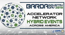 image of BARDA logo with the words "BARDA Industry Day, Accelerator Network Hybrid Events"