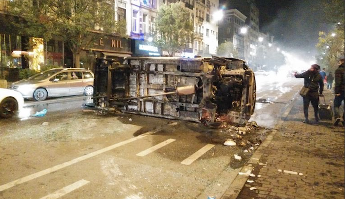 Belgium: Muslims riot, burn cars, injure 22 police officers in celebrations over soccer victory