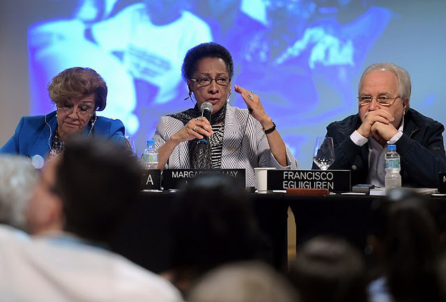 Presidente de la CIDH, Margarette May Macaulay, enfatizó la necesidad del Estado en la resolución de las violaciones  - Créditos: Carl de Souza/AFP