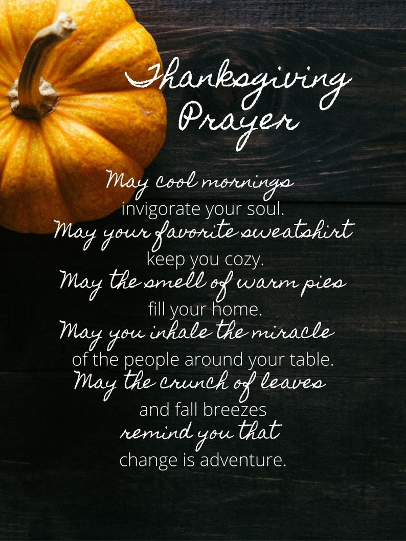 Thanksgiving Prayer Thanksgiving Decor Thanksgiving Print image 1