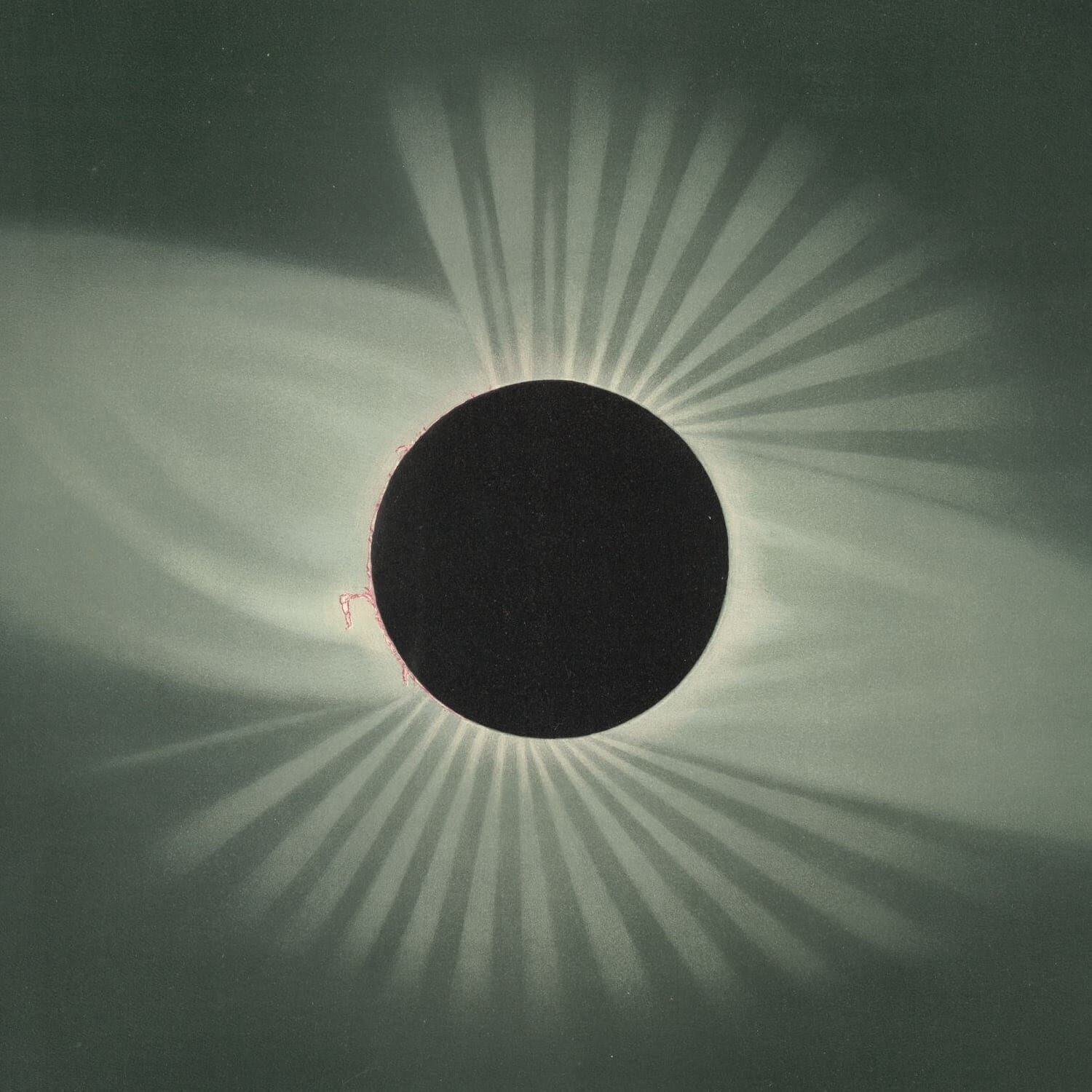 Total eclipse of the sun: Observed July 29, 1878, at Creston, Wyoming Territory. Trouvelot astronomical drawings, part of the New York Public Library’s digital collection.