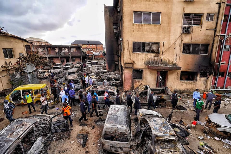 Gov Sanwo-Olu visits different places destroyed during the chaos in Lagos (photos)