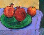 Pomegranates with an Orange - Posted on Tuesday, December 23, 2014 by Dolores Holt