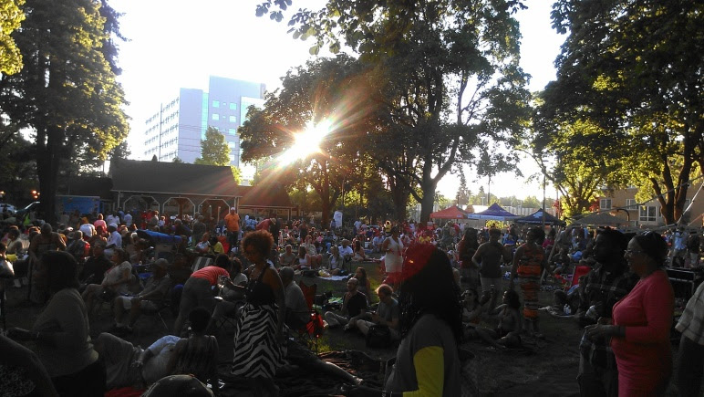 Crowd at Dawson Park Reopening Ceremony and Concert