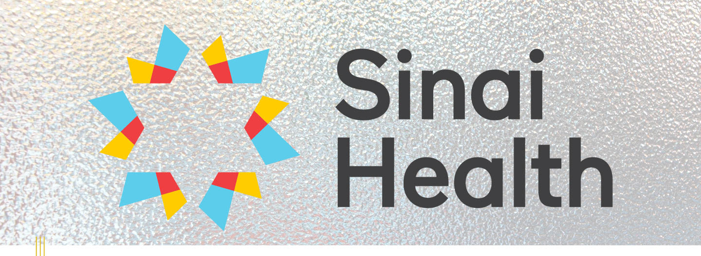 Image: Sinai Health logo on textured background.