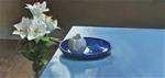 Lilies and Blue Table - Posted on Monday, April 13, 2015 by Taryn Day