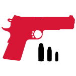 illustration of handgun with bullets