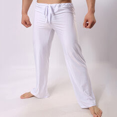 Mens Cotton Loose Fit Summer Drawstring casual pants