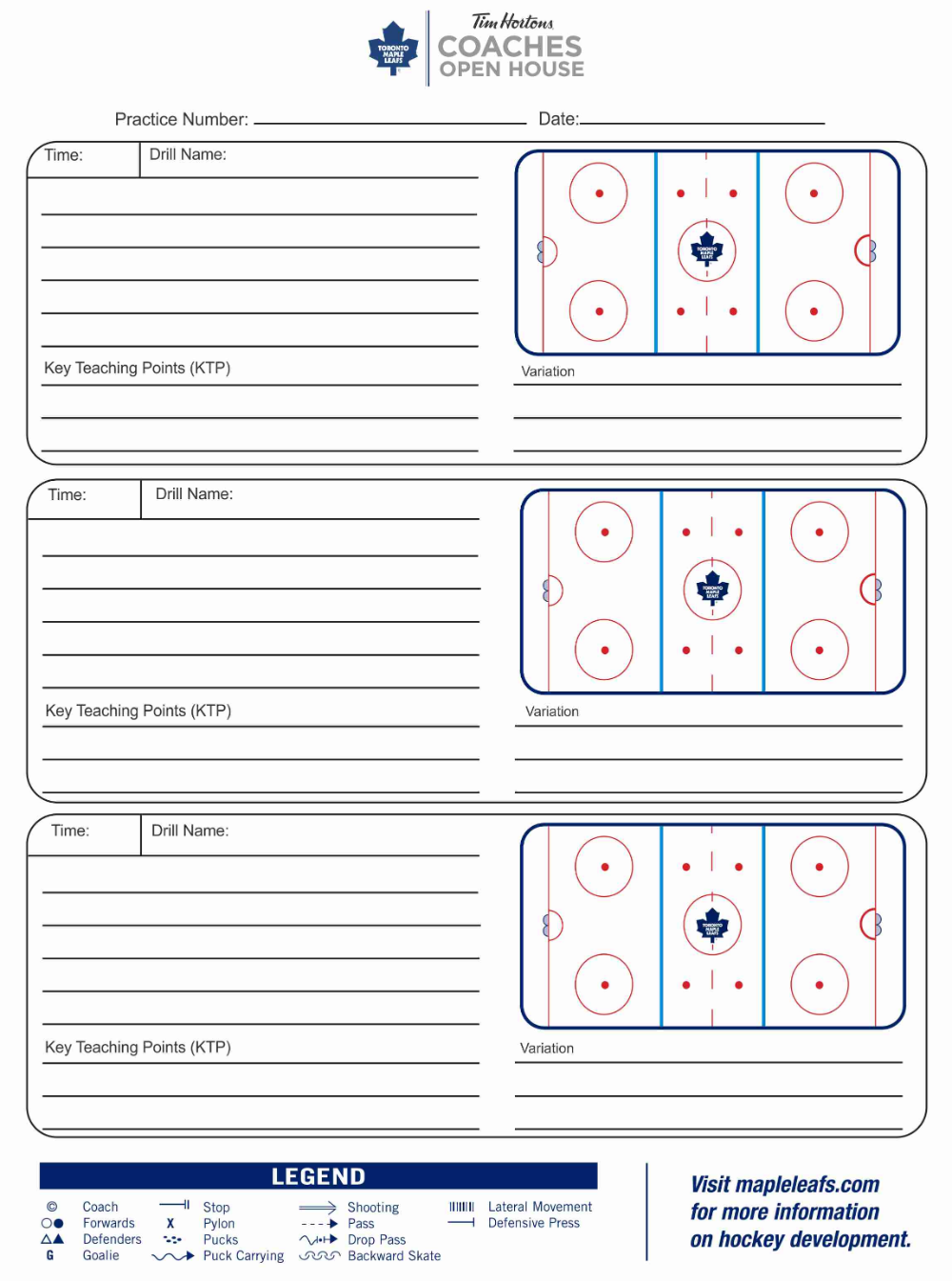 Blank Hockey Practice Plan Template (3) TEMPLATES EXAMPLE TEMPLATES