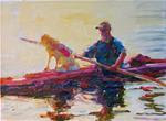 Kayak Doggy Ride,Portrait,oil on canvas,9x12,price$475 - Posted on Wednesday, December 3, 2014 by Joy Olney