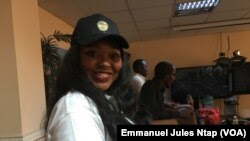 Guilène Njimoluh Chapuis, coordonnatrice de la plateforme "Brigade des patriotes camerounais", résidant à l'étranger, à Yaoundé, au Cameroun, le 17 février 2019. (VOA/Emmanuel Jules Ntap)