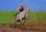 "Flinging Mud", 5x7, Oil on Canvas, $75.00, signed, original, unframed - Posted on Thursday, December 25, 2014 by Sean Conrad