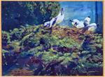 ORIGINAL ACRYLIC PAINTING - "WOOD STORKS' - Posted on Tuesday, March 24, 2015 by Sue Furrow