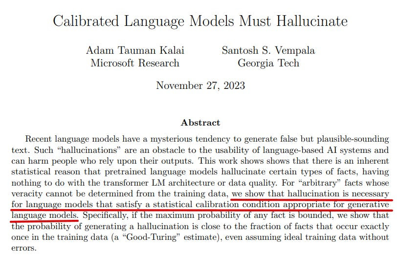 Microsoft Research explains why Hallucination is necessary in LLMs!