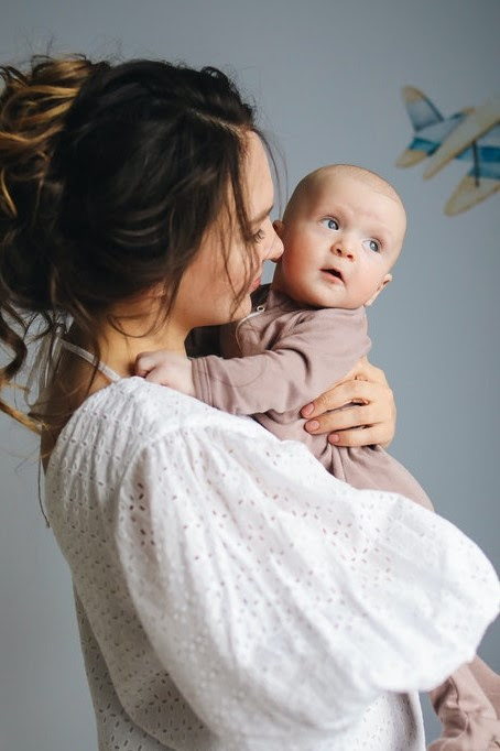 Mom holding baby