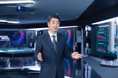 Mr. Ken Hu delivering his speech at HUAWEI CONNECT 2022