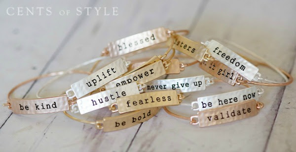 positive sayings bracelets