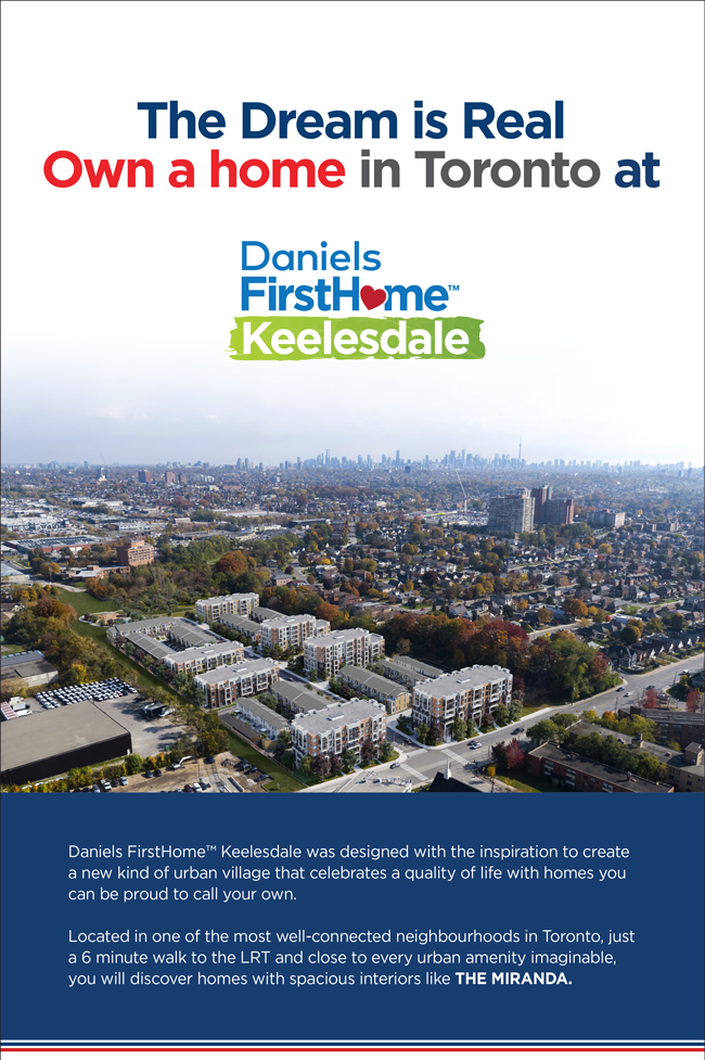The dream is real. Own a home in Toronto at Daniels FirstHome Keelesdale
