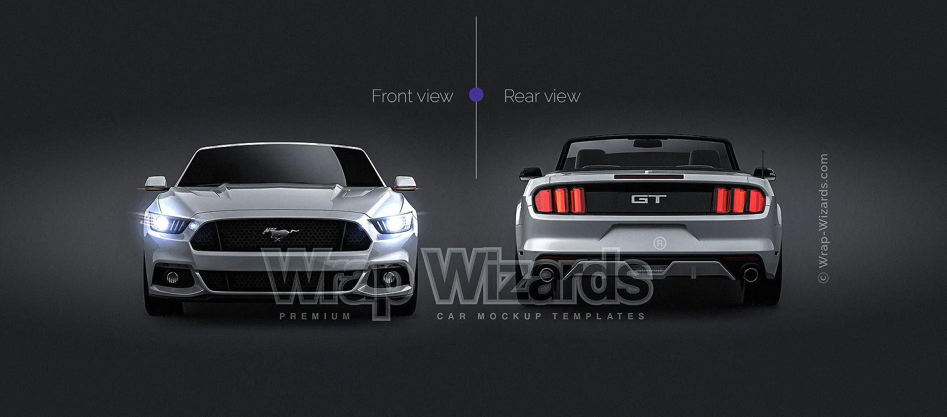 Ford Mustang GT Convertible 2015 glossy finish all sides Car Mockup
