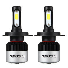 Pair Nighteye COB LED Car Headlights 9005 9006 H4 H7 H11 Bulbs 72W 9000LM