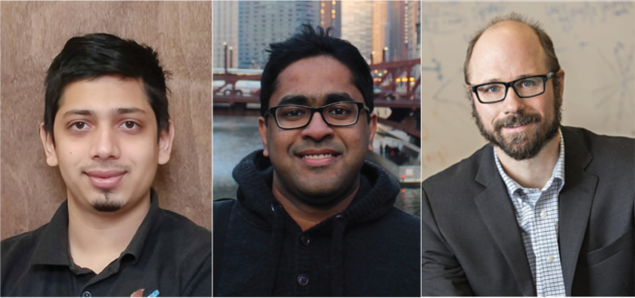 Headshots of Varun Kelkar, Sayantan Bhadra, and Mark Anastasio