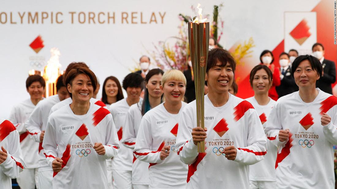 The Olympic flame starts its final leg to Toyko