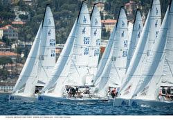 J/70s sailing Alcatel OneTouch Italian Nationals off San Remo, Italy