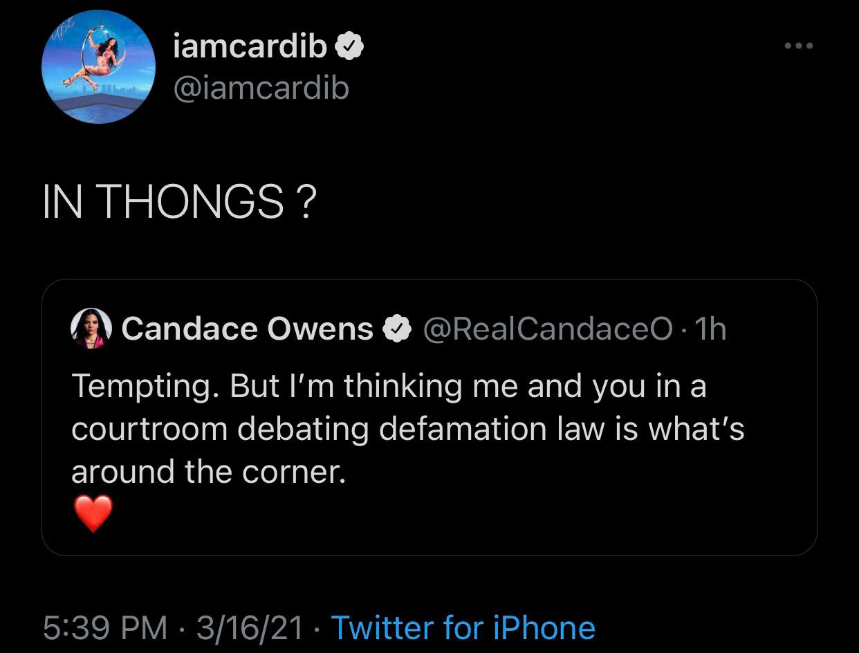 Cardi B and Candace Owens fight dirty and threaten to sue each other over Cardi