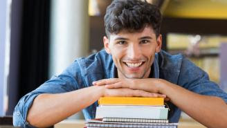 A student with some books
