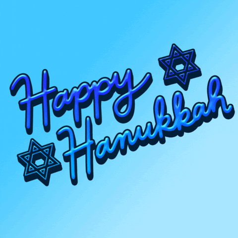 GIF of the words "happy hanukkah"